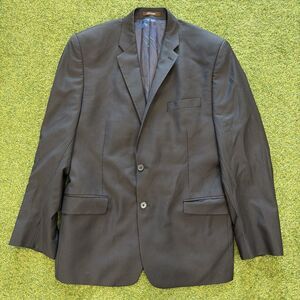 Michael Kors Men's Pinstripe Suit Jacket Size 44 R Black Navy 100% Wool Blazer